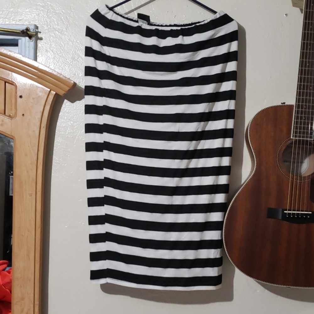 bobeau maxi skirt black and white stripe size M - Picture 6 of 8